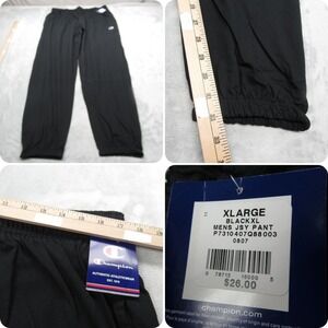 Champion Jersey‎ Pants Mens XL Black Drawcord Waist Relaxed Jogger 34x32 NEW